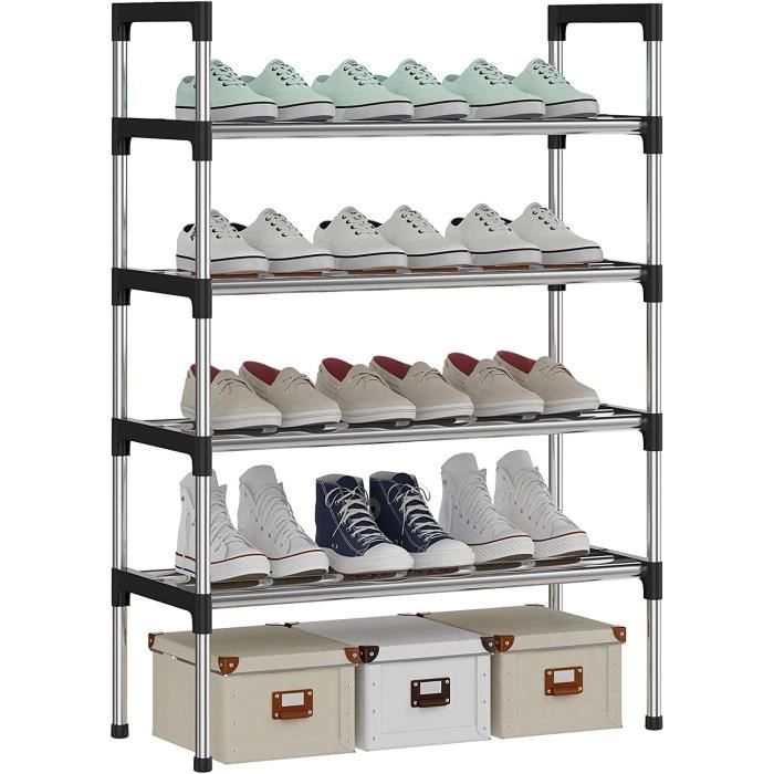 Étagère à chaussures DUBLIN rangement porte-chaussures avec 3 niveaux pour 12 paires en métal Étagère à chaussures DUBLIN rangement porte-chaussures avec 3 niveaux pour 12 paires en métal