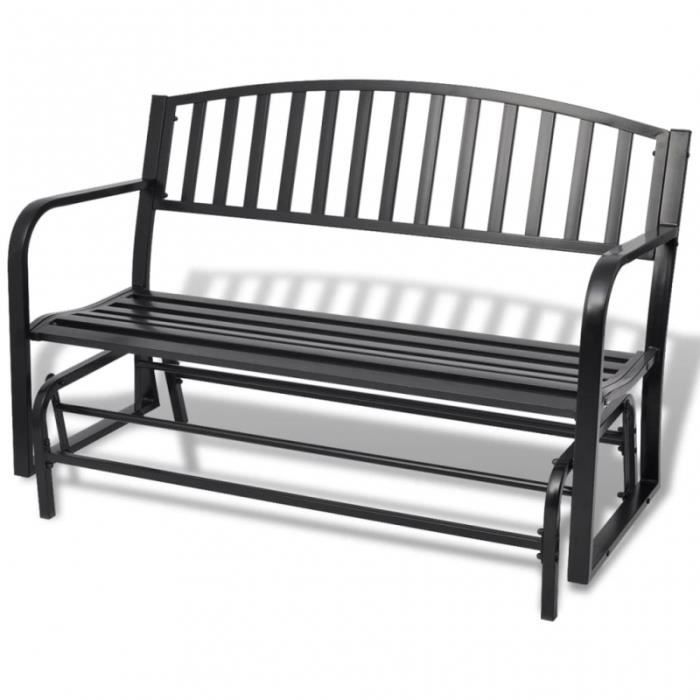 Banc A Bascule 2 Places En Acier Noir 130x65x85cm Cs421701 Achat Vente Balancelle Banc A Bascule 2 Places En Aci Cdiscount