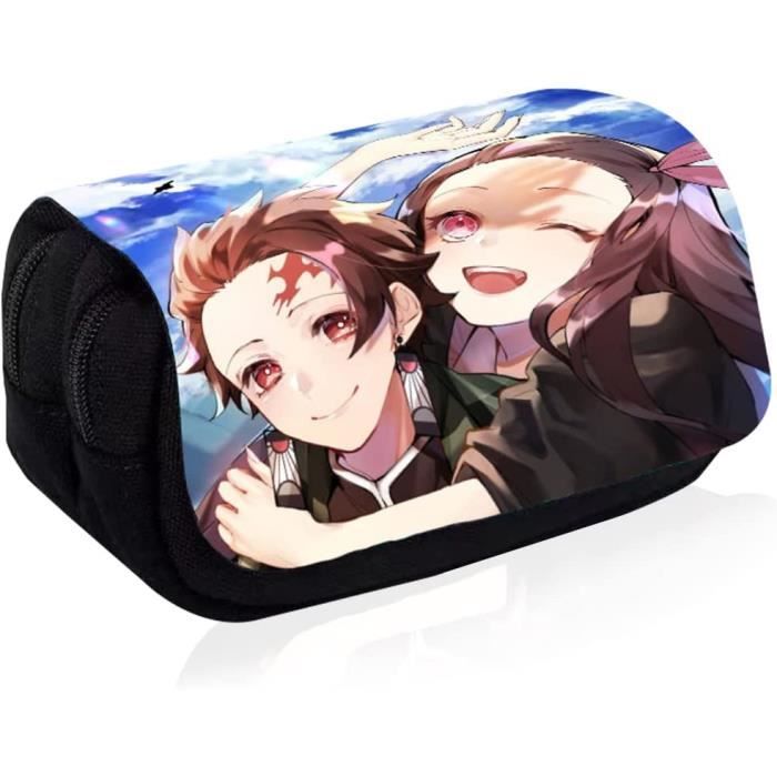 Trousse Scolaire Anime 3D - Polyester 22x10x7 Cm - Double Couche - Pour Garçons Et Filles