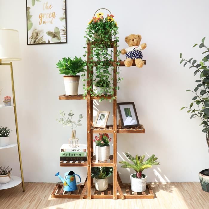 etagere echelle en bois pour plantes de 6 niveaux etagere a fleurs decoration exterieur interieur pour maison jardin bureau salle cdiscount maison