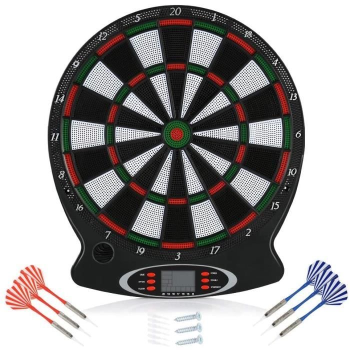 Cible De Fléchettes électronique Avec Voix - 34 Jeux Pour 1 à 8 Joueurs - Écran LCD, Structure Nid D'abeille - Parfait Pour Famille Ou Fêtes