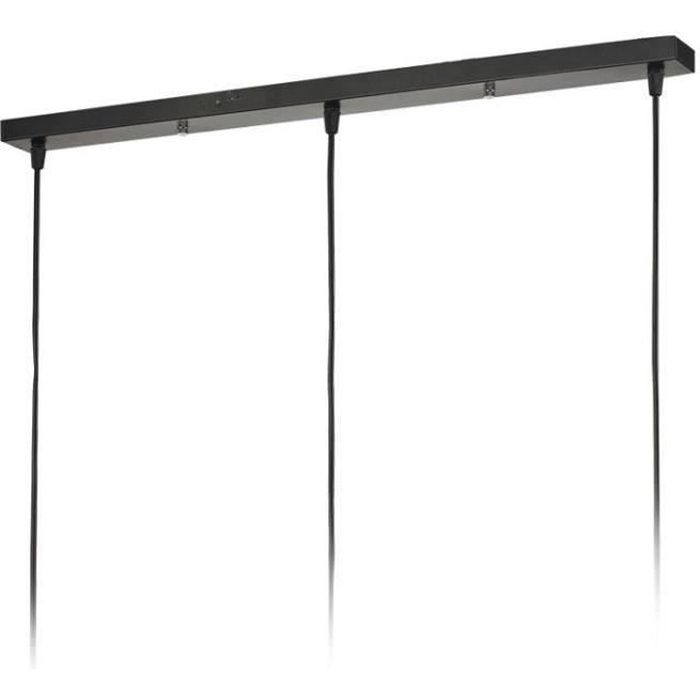 Plaque De Plafond Rectangulaire Noire Pour 3 Cordons