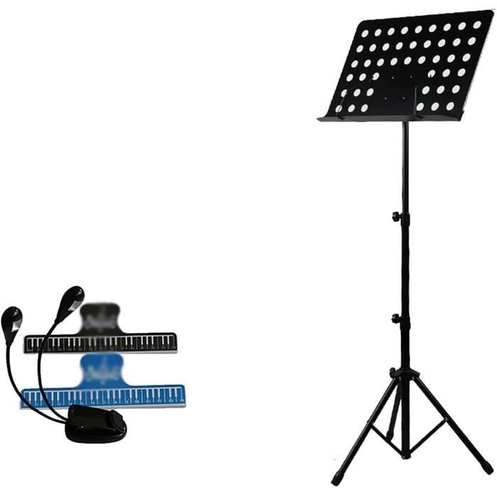 réglable portable bibliothèque de lecture pour guitares support de table pour partitions de musique en ABS Pupitre de musique pliable pour piano Noir 