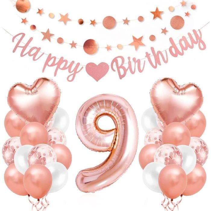 9er Anniversaire Fille Ballon Ballons Anniversaire 9 Ans Or Rose Or Rose Ballon 9 Ballon 9 Ans Fille Anniversaire Fille 9 Ans Cdiscount Maison