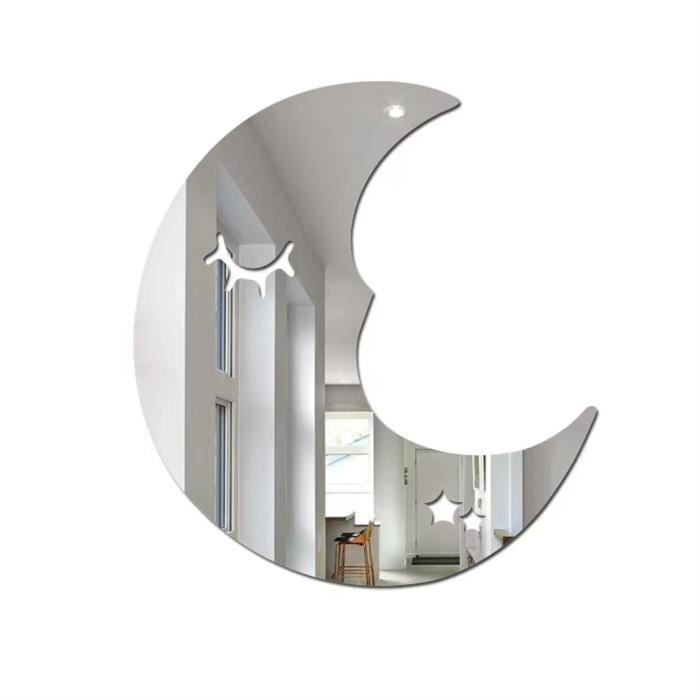 Miroir Mural Enfant Nuage - Acrylique Et Bois - Autocollant - Déco Chambre Ludique - 33x23cm