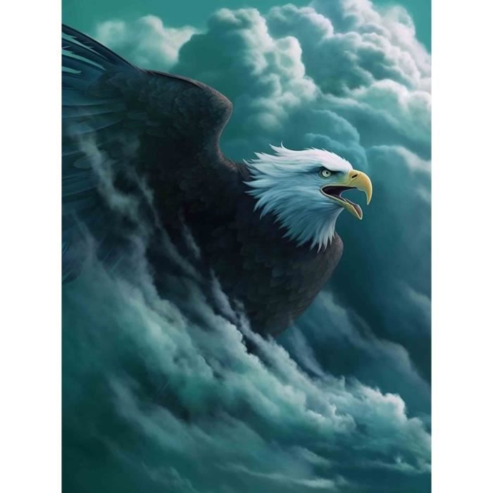 Bimkole 5D Diamond Painting Kit Lupo Di Guerra – Quadro Fai Da Te Con Strass, Tela 30x40 Cm, Completo Di Strumenti