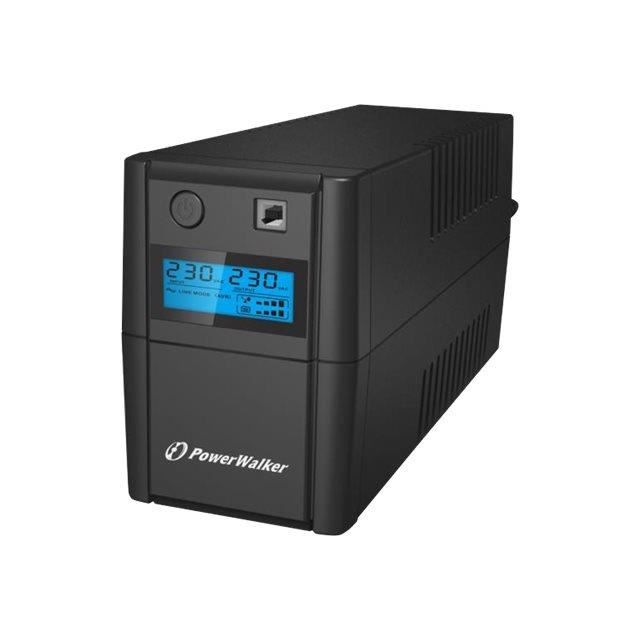 PowerWalker VI 650SE LCD-IEC Onduleur CA 230 V 360 Watt 650 VA 7 Ah USB connecteurs de sortie : 4 noir