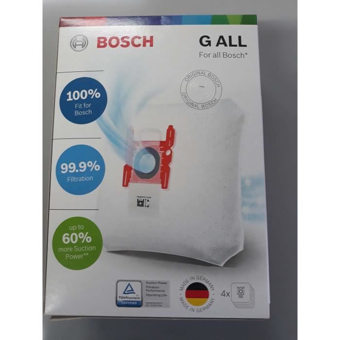 Bosch Compatible Ergomaxx 8000 Aspirateur Type P Lot de 4 sacs 