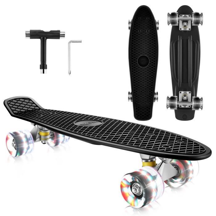 Skateboard Vintage En Plastique - Marque Lotus - Longueur 59 Cm, Largeur 14 Cm - Bleu
