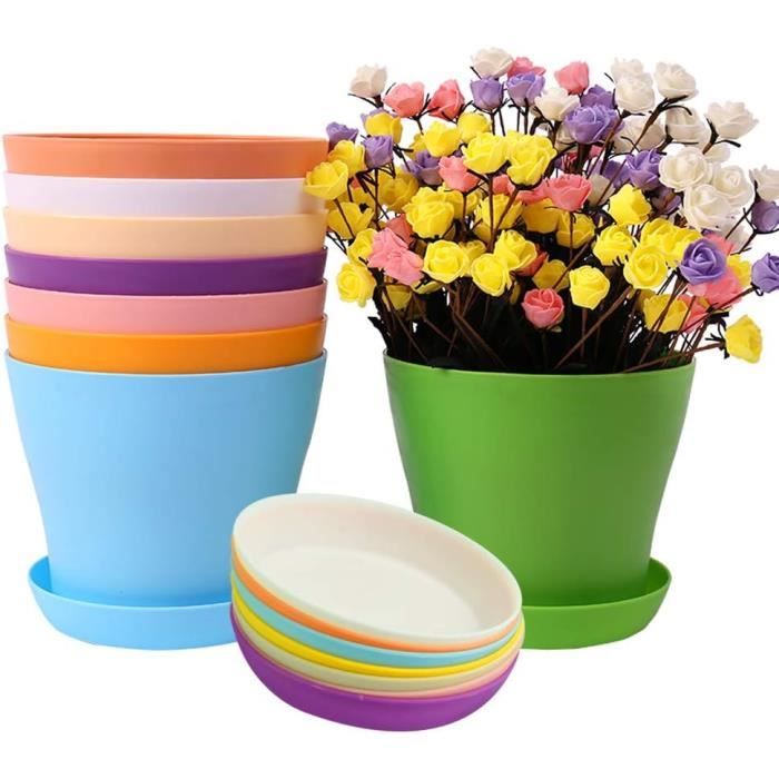 4 Pcs Pots De Fleurs En Plastique Pots À Plantes Avec 3 Outils De