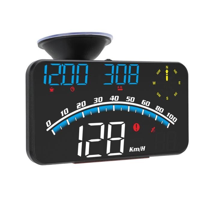 Dioche affichage HUD de voiture Smart HUD Écran LED Haute Définition Alarme  de Vitesse Multifonction GPS Compteur de Vitesse - Cdiscount Auto