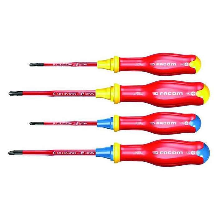 Jeu de 4 tournevis FACOM ATB.J4TVEPB borneo isolé