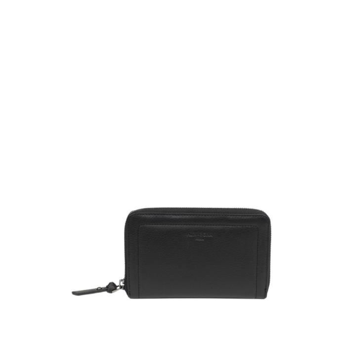 Portefeuille HEXAGONA Ref 55942 Cuir de vachette Zippee Noir 15.5x9.5x3 cm Noir Cdiscount Bagagerie Maroquinerie