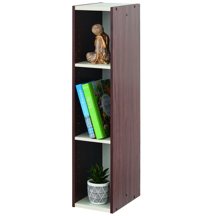 Iris Ohyama, Meuble De Rangement En Bois, Bibliothèque 40cm De Largeur, Table De Chevet,2 Niveaux Étagère, Modulaire, Marron Clair, Solide, Pour Salon, Bureau, Chambre, Livres, Assemblage Facile, CX-2