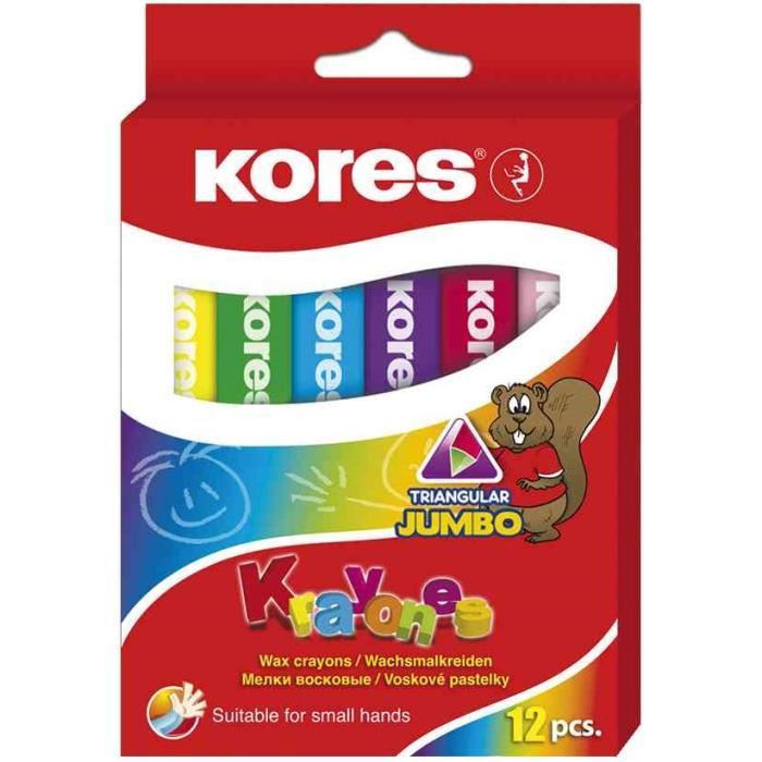 Etui de 12 Crayons de cire Jumbo Assortis Cdiscount BeauxArts et