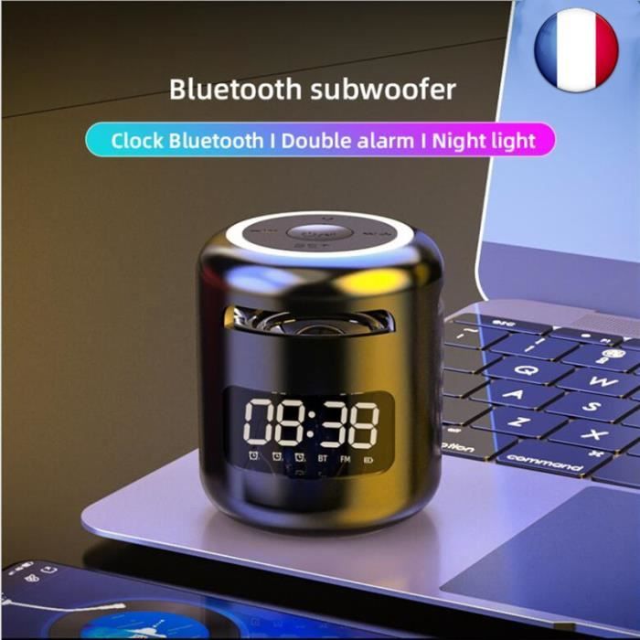 Mini Enceinte Bluetooth Portable Puissant avec LED Clair Main Libre Téléphone sans fil Pour lExtérieur 