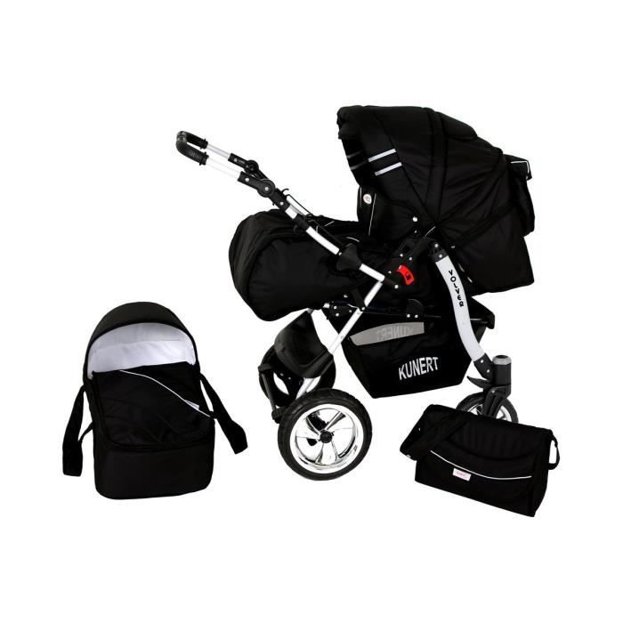 KUNERT Pack trio bebe poussette 3 en 1 avec siege auto Noir Cdiscount Puericulture Eveil bebe