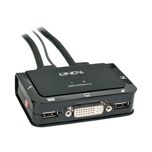 Switch KVM DVI USB audio 2 ports, compact
