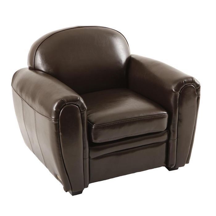 Fauteuil Club Enfant En Cuir Marron Baby Club Cdiscount Maison