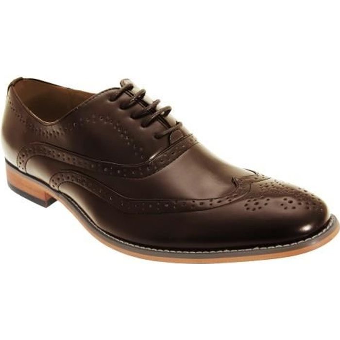 Chaussures de ville Goor pour homme Doublure en cuir et tissu Marron