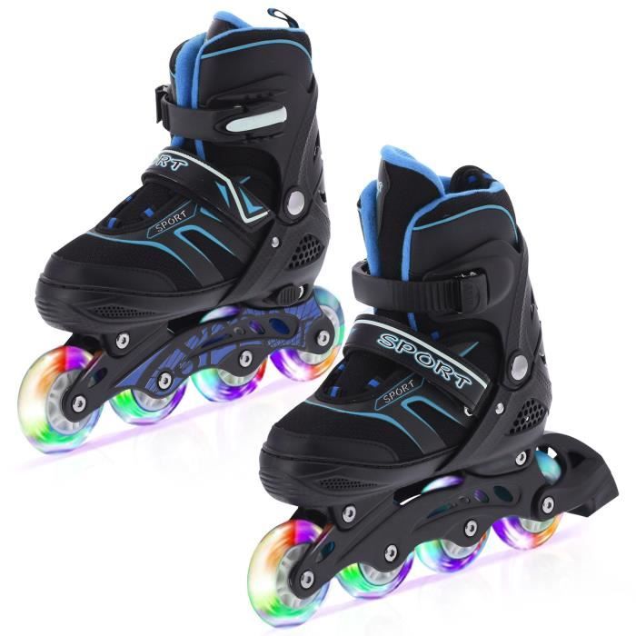 Patins à Roulettes 4 En 1 Réglables - Pour Enfants Et Adultes Taille 29-43, Roulements ABEC7, Transformables En Patins à Glace
