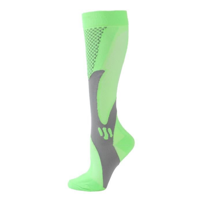 Chaussettes de Compression - Multisport - Mixte - Blanc - Running