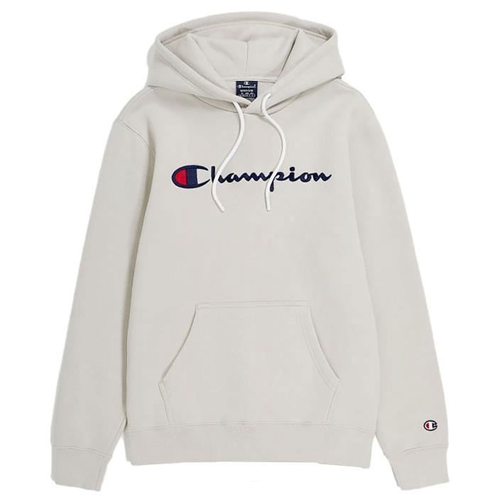 Sweat A Capuche Champion Beige Manches longues Col capuche Beige Cdiscount Pret a Porter