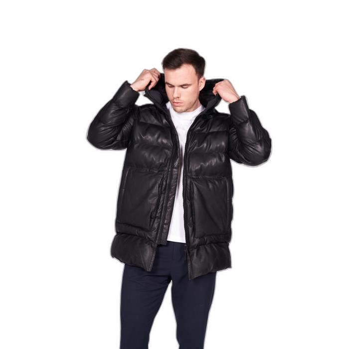 Veste en cuir zippée à logo | PSD Premium