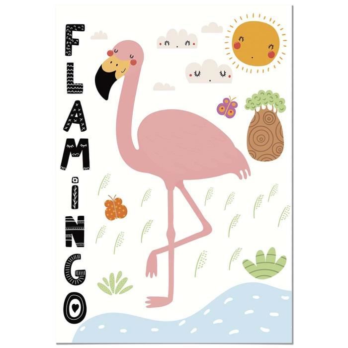 Panorama Poster Pour Chambre D Enfants Flamant Rose 70x100cm Imprimee Sur Poster 250gr Decoration Murale Chambre Enfant Cdiscount