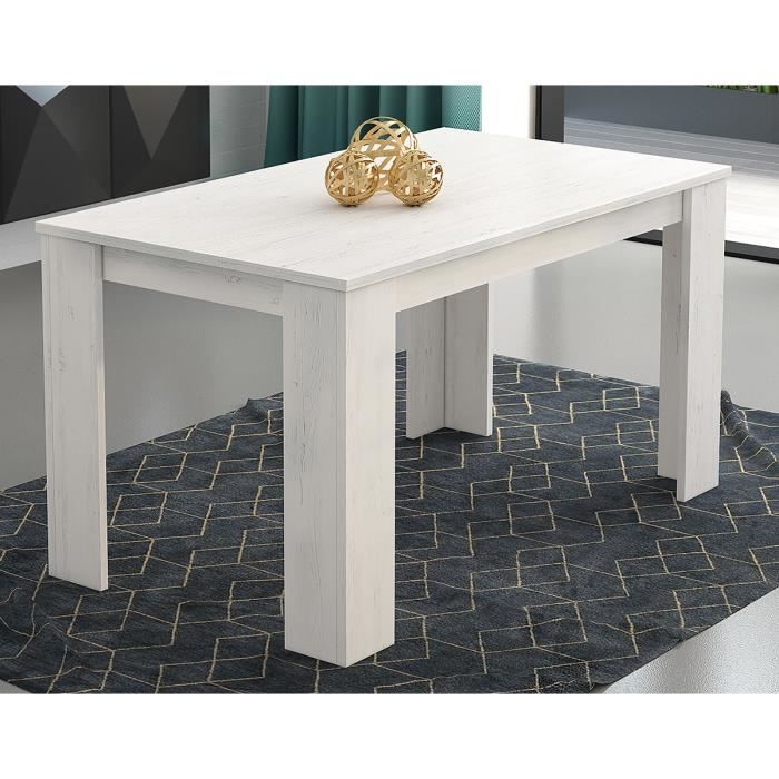 table à manger, table de salon rectangulaire coloris pin andersen - longueur 138 x profondeur 80 x hauteur 75 cm