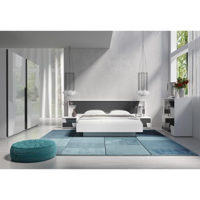 Chambre A Coucher Complete Fulmo Lit 160x200 Avec Sommier Garde Robe Chevets Commode 200 Blanc Achat Vente Chambre Complete Chambre A Coucher Complete Soldes Sur Cdiscount Des Le 20 Janvier Cdiscount