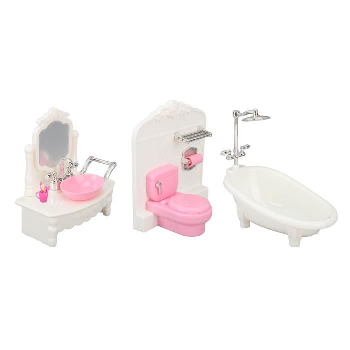 SALALIS ensemble de toilettes pour maison de poupée Ensemble de salle de  bain pour maison de poupée, baignoire, jeux d'activite - Cdiscount Jeux -  Jouets