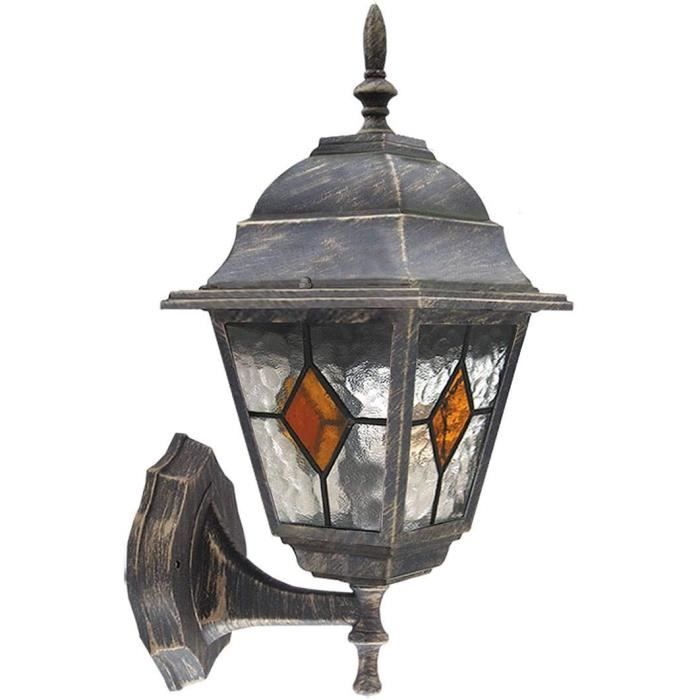 applique classique lampe extérieure lanterne murale (debout) luminaire de jardin ip43 or antique 2-1-867[j4049]