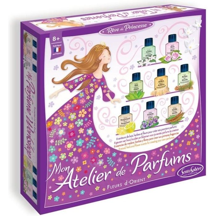 atelier de création de parfum pour enfant - SENTOSPHERE - Fleurs dOrient - 8 huiles essentielles