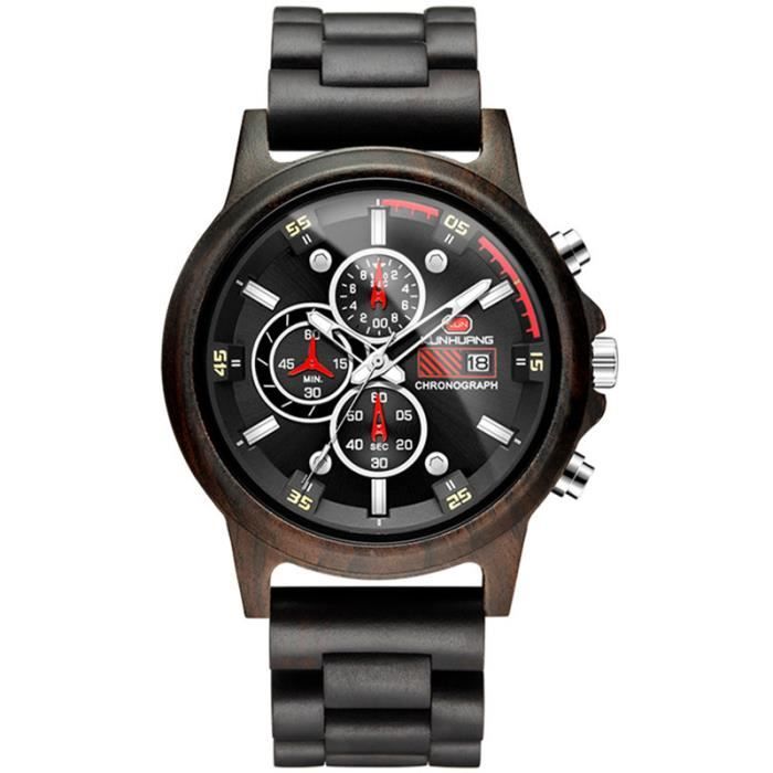 Bois Montre Homme marque de Luxe montres en Bois de santal noir