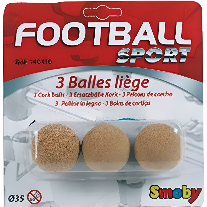Balles de Baby Foot en Liège - SMOBY - Diamètre 35mm - Accessoire et pièce  détachée de baby-foot - Cdiscount Jeux - Jouets