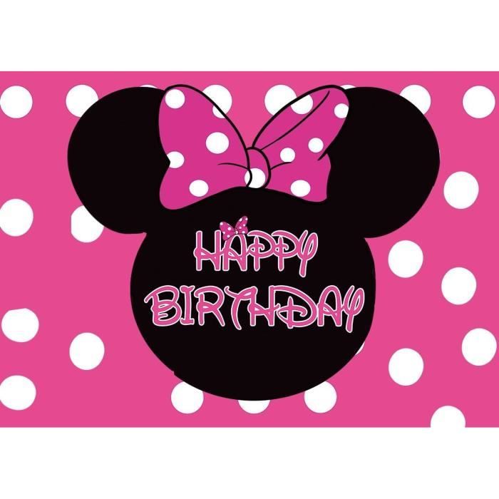 Banderole Happy Birthday Rose Avec Souris - Décoration Thème Bébé Pour Baby Shower, Anniversaire