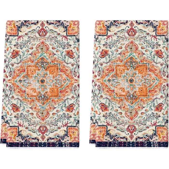 Artoid Mode Lot de 2 torchons de cuisine, style bohème, vintage