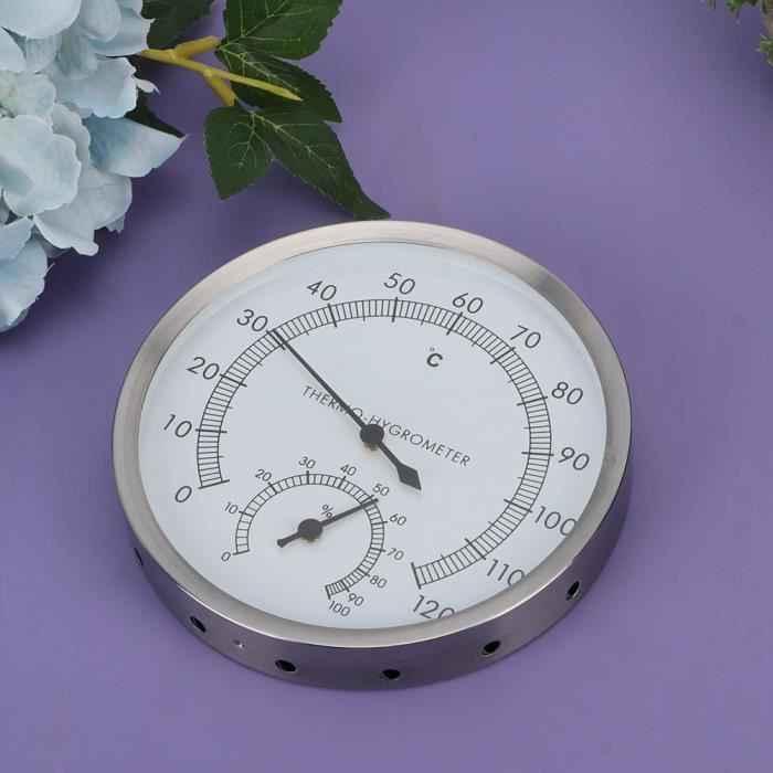Lot De 2 Thermomètres-hygromètres Analogiques En Acier Inox - Pour Intérieur Et Extérieur - 4