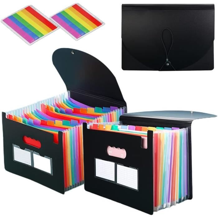 Trieur Documents A4 Extensible - Lot De 2 Avec 13 Compartiments Pour Factures Et Papiers Administratifs