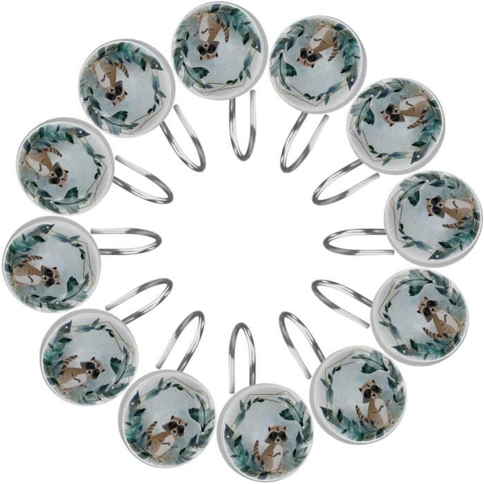 LIHAO Lot de 12 Anneaux de Rideau de Douche en Acier Inoxydable avec