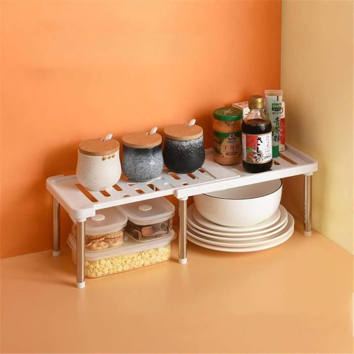 Étagère Extensible Pour Armoire/placard - Ajustable, Capacité 55kg, Acier Et Plastique, Gain De Place, Facile à Monter