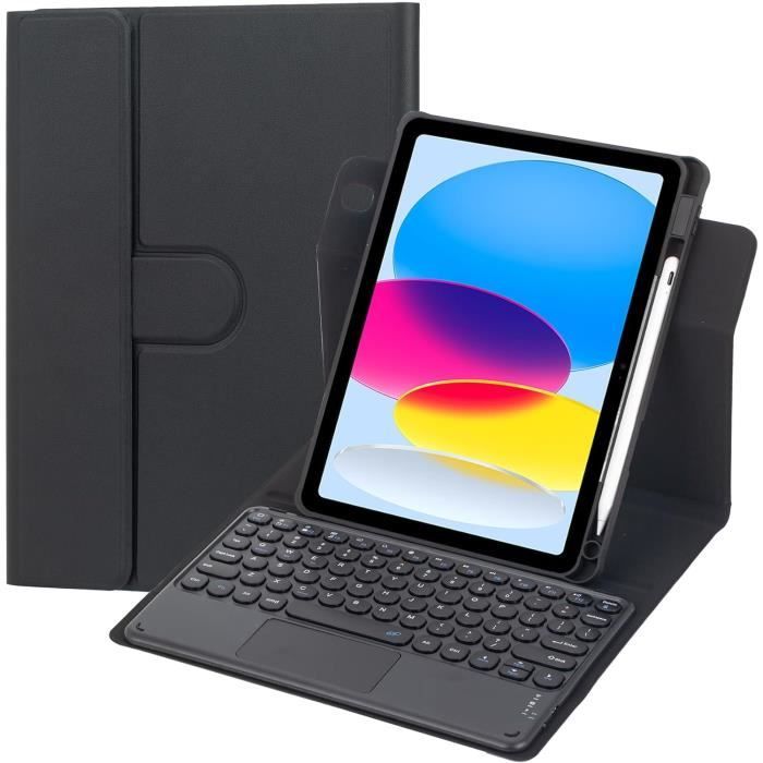 RAYMCRAFT Coque Clavier pour iPad 11e Génération (A16, 2025)/10e Génération, Clavier Magic pour iPad 10 Ème 10.9 Pouces 2022, Rétroéclairage 11 Couleurs avec Attache Stylet, Trackpad Intelligent, Noir