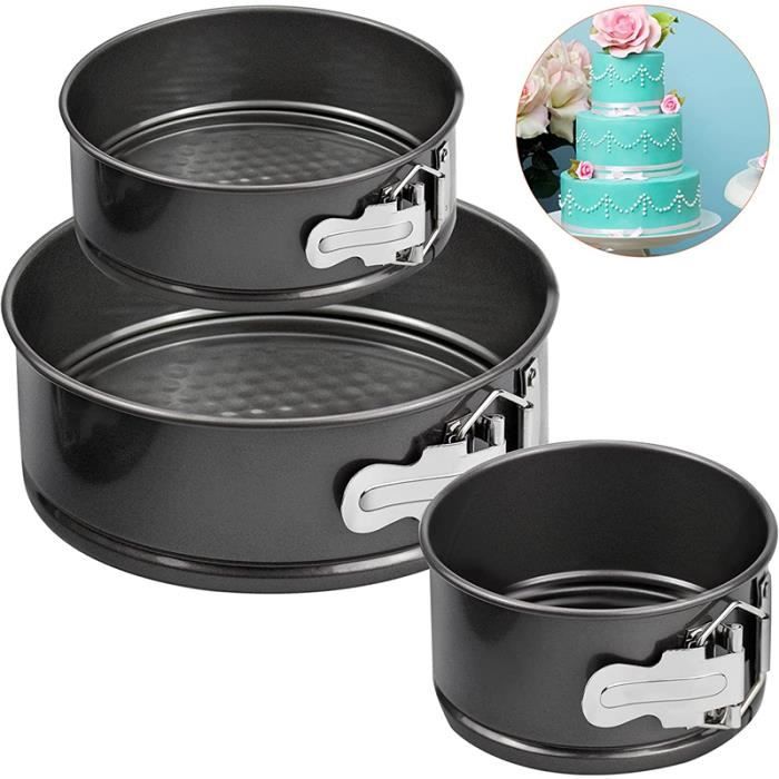 LOT DE 3 MOULES A CHARNIERE ROND POUR GATEAUX - Cdiscount Maison