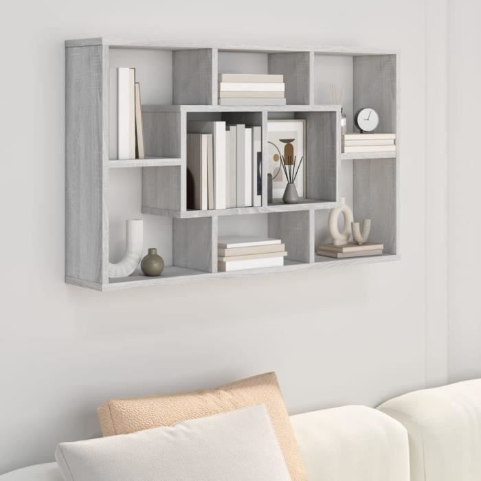 vidaXL Étagère murale Sonoma gris 85x16x52 5 cm Bois dingénierie 820461