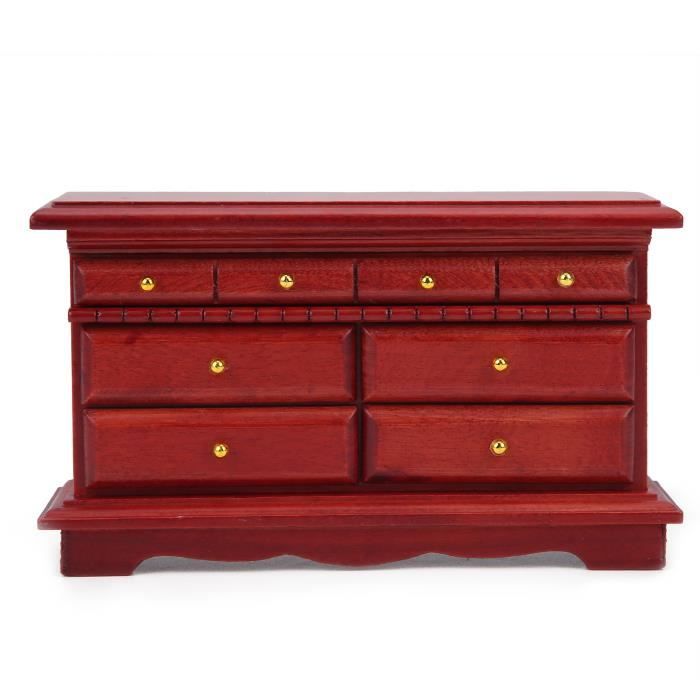 Minifinker Armoire à tiroirs pour maison de poupée Armoire à Tiroirs de