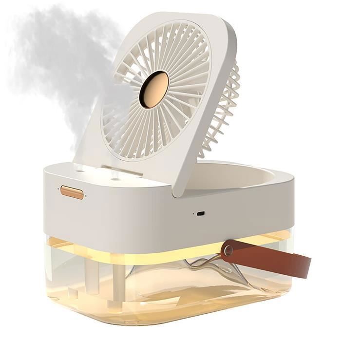 Ventilateur de bureau brumisateur - Vvikizy - Réglage à 3 vitesses - Humidification intelligente - Blanc - Vvikizy