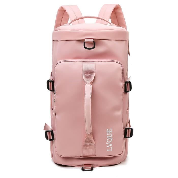 Sac de Sport avec Compartiment à Chaussures Sacs de Voyage Imperméables de Grande Capacité Sac Week-End Sac - sac à dos - Rose