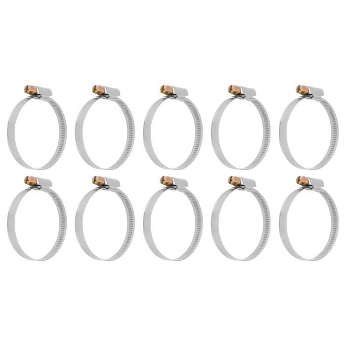 10 Colliers De Serrage Acier Inoxydable 304 - Diamètre 14-16mm - Pour Tuyaux Carburant, Air, Eau