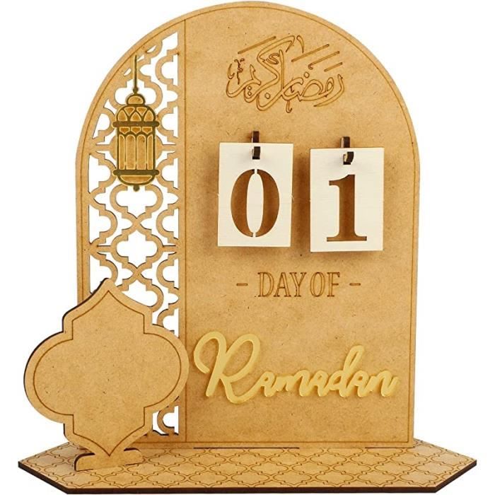 2 Pcs Ramadan Calendrier Compte à Rebours Calendrier de L'avent Compte à  Rebours Calendrier Décoration
